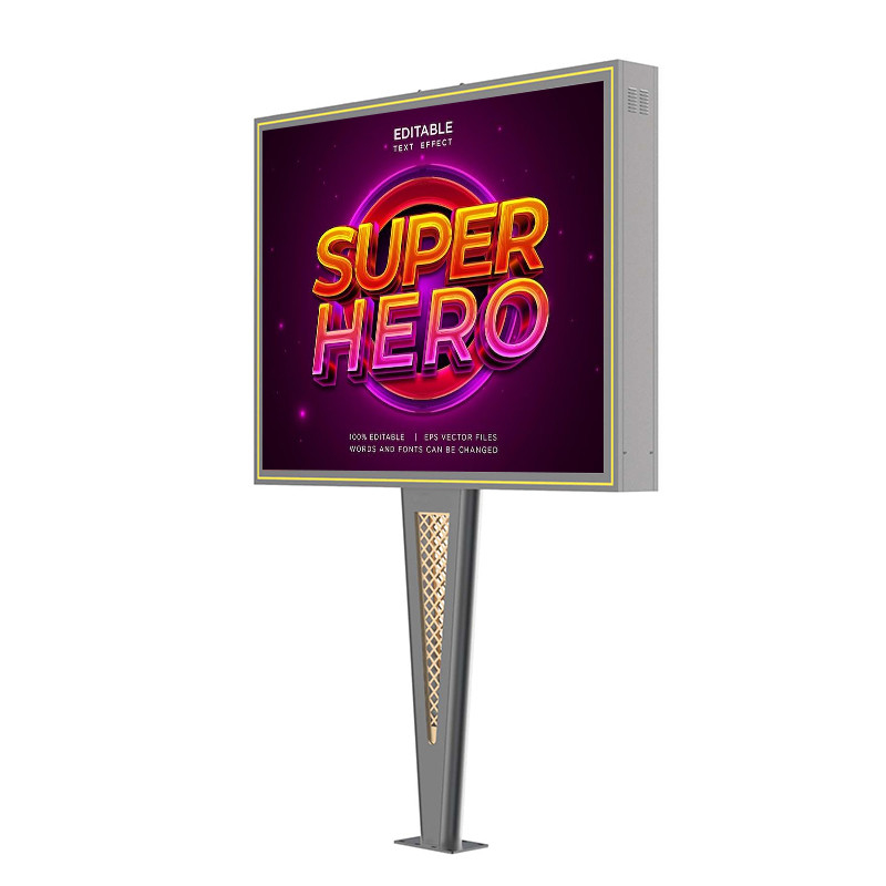 Disegno di fascia alta personalizzato IP65 impermeabile p6 8000nits in acciaio schermo pubblicitario digitale all'aperto cartellone LED